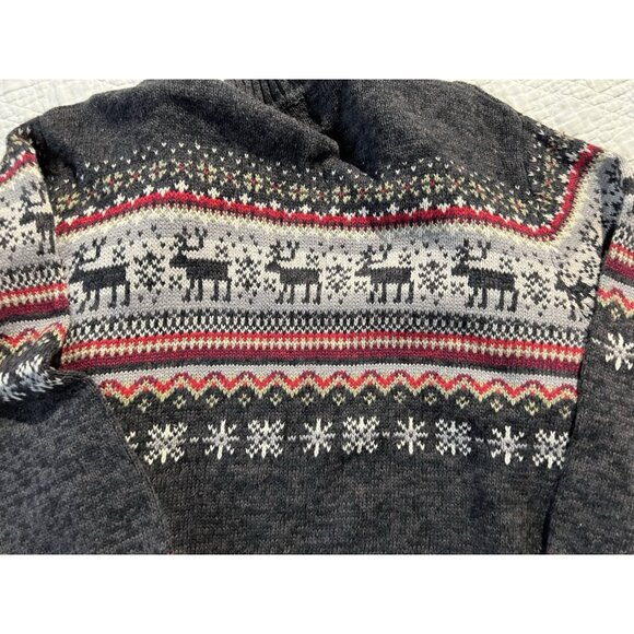 Tiara Cardigan Womens Large Gray Fair Isle Moose Full Zip Sweater Vintage - Picture 12 of 12
